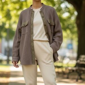 Oversized Waffle Knit Jacket/Sweater